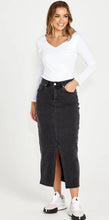 Load image into Gallery viewer, Emerald Denim Maxi Skirt
