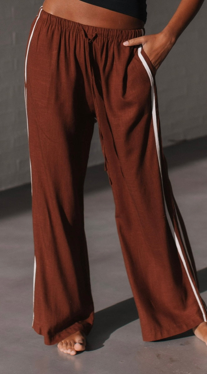 Berlin Linen Blend Racer Pant (Delivery 3rd WEEK of SEPTEMBER)