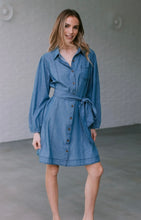 Load image into Gallery viewer, Whiskey Bar Chambray Denim Dress (DELIVERY Mid-end October)
