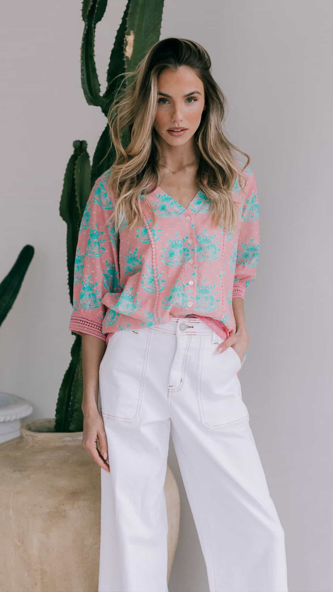Providence Cotton Lace Trim Top (DELIVERY 3rd WEEK of SEPTEMBER