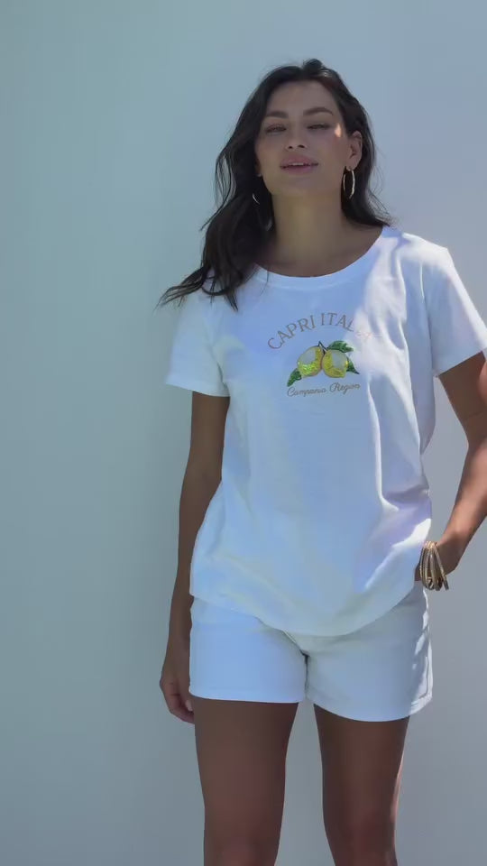 Italia Sequin Lemon Tee