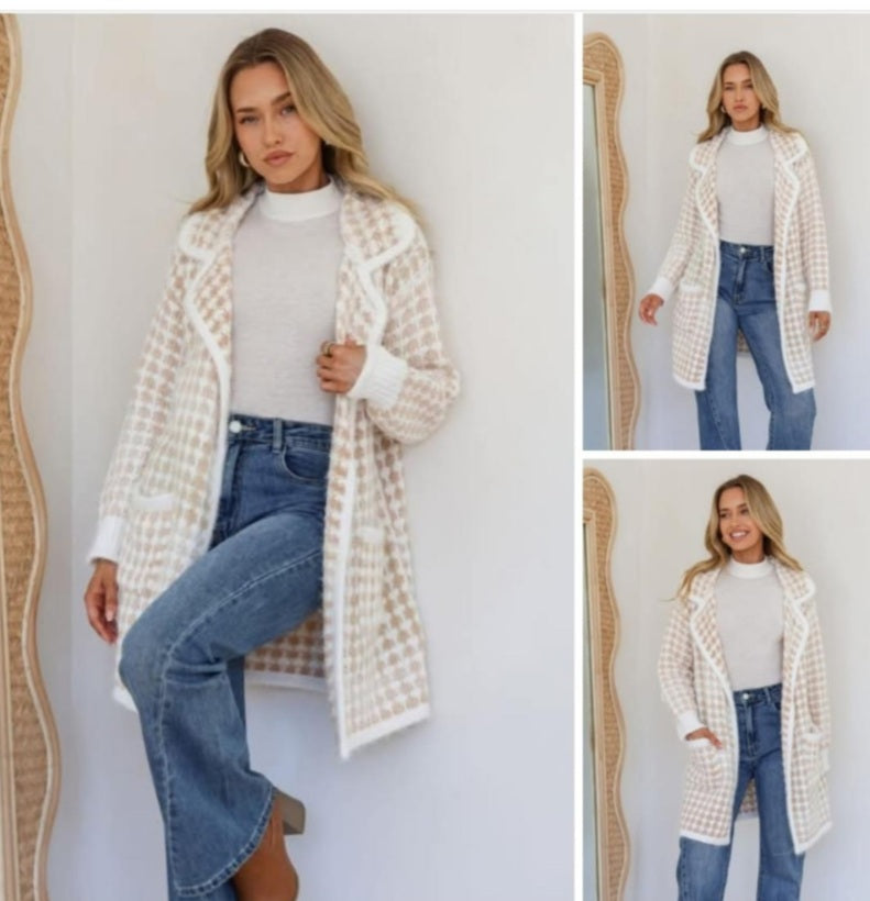 Ombre Checker Coatigan Jacket